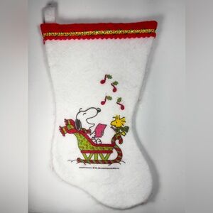 Vintage Snoopy Woodstock Peanuts 12" 80s Era Felt Christmas Stocking Exc Cond!